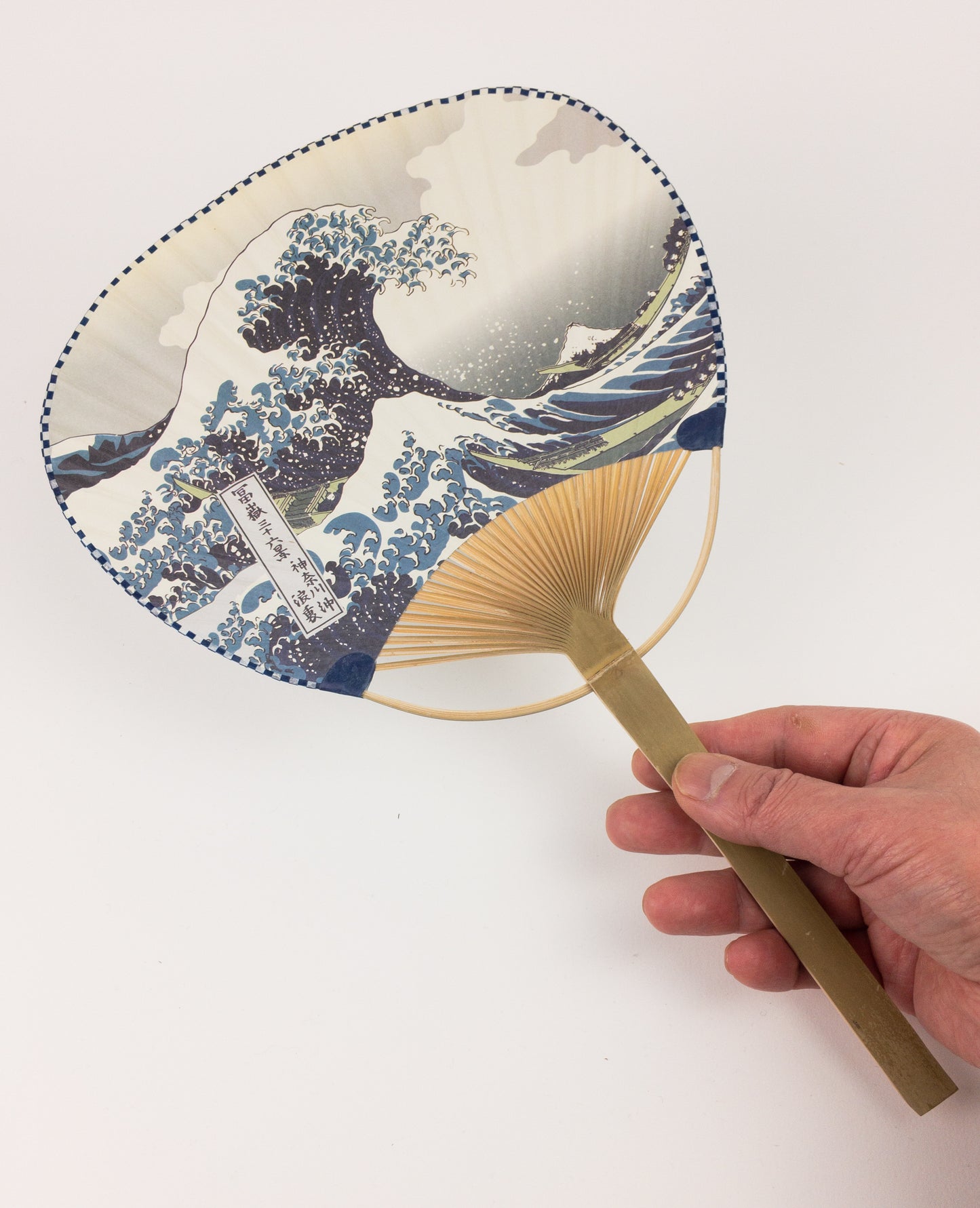 Japanese Ukiyo-e bamboo & paper hand fan